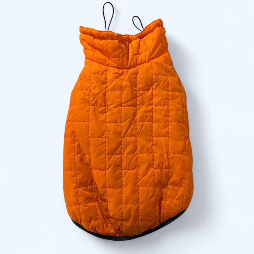 Berkshire Pet Dog Puffer Jacket Fleece Lined Orange Polartec Size MEDIUM